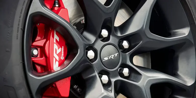 A close-up shot of the Dodge Durango's wheel