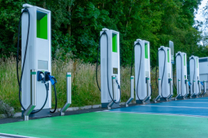 A photo of charging stations taken near Gaylord, MI